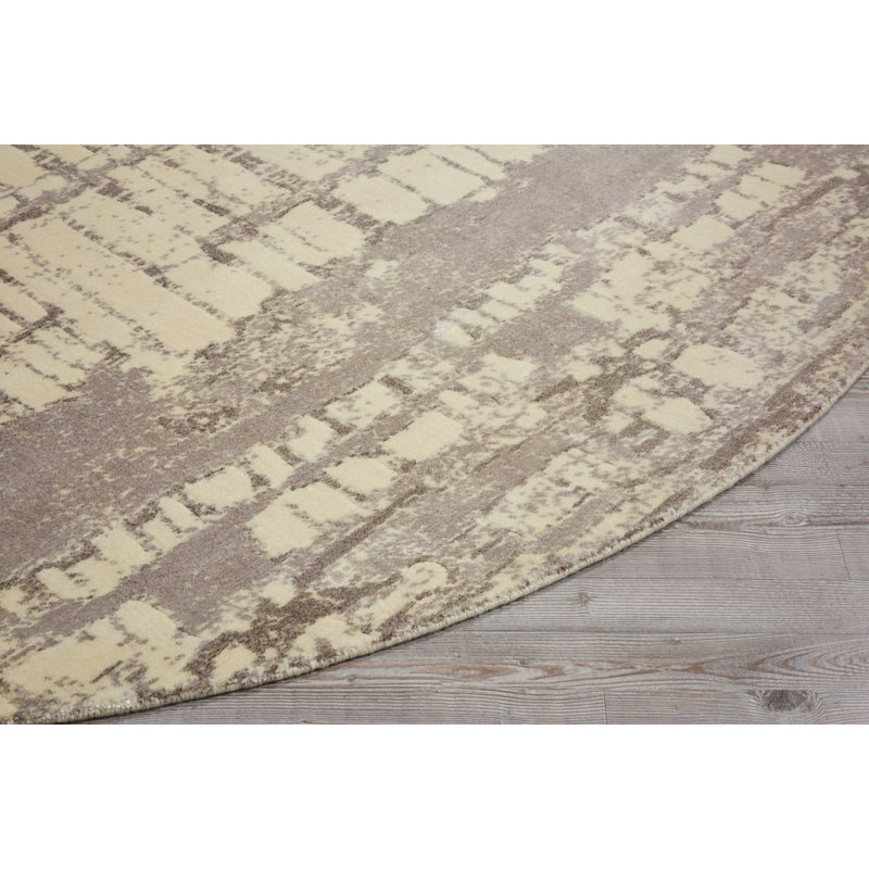 Stanton Viscose Abstract Indoor Rug, Round 8'