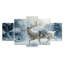 «White Christmas Winter Reindeer Magic - Christmas Santa Deer», ensemble d'art mural