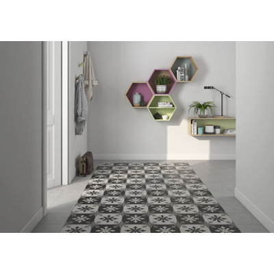 Carreau de mur et de plancher en porcelaine de style espagnol / marocain 9 po x 9 po Museum Getty