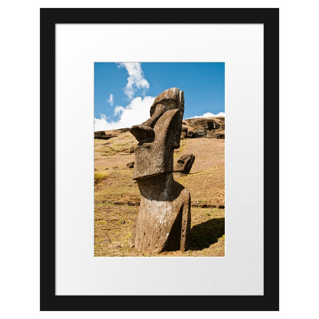 Gerahmtes Poster Moai Statue auf den Osterinseln