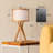 17.7" Natural Solid Wood Tripod Table Lamp