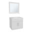 Armoire de salle de bain avec miroir et deux tablettes intérieures, rangement mural blanc-2084287605