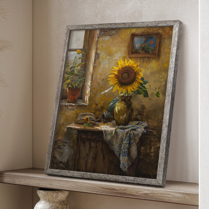 Impression encadrée FLORAL Series DVI - bois massif, H 11 po x l 9 po