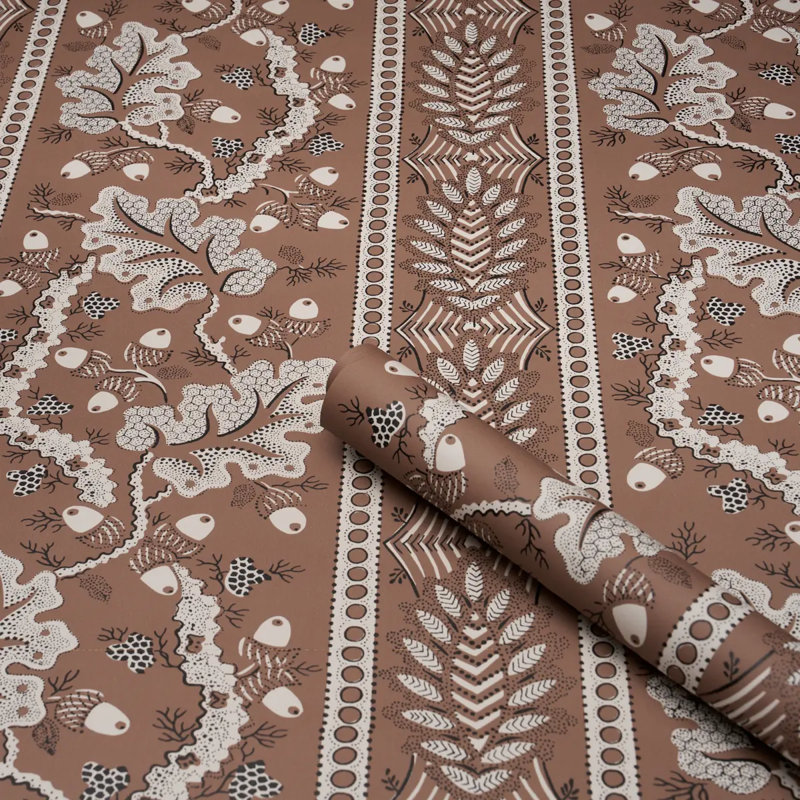 Richmond Striped Wallpaper Roll, Brown