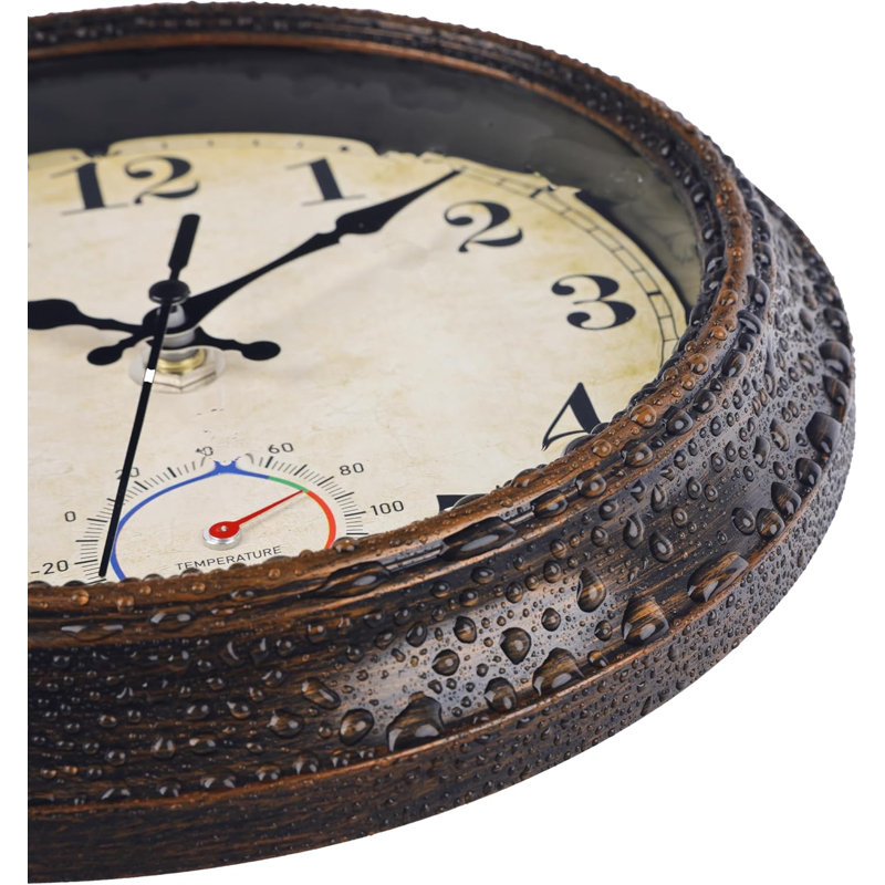Horloge étanche avec thermomètre Combo horloge murale rustique rétro