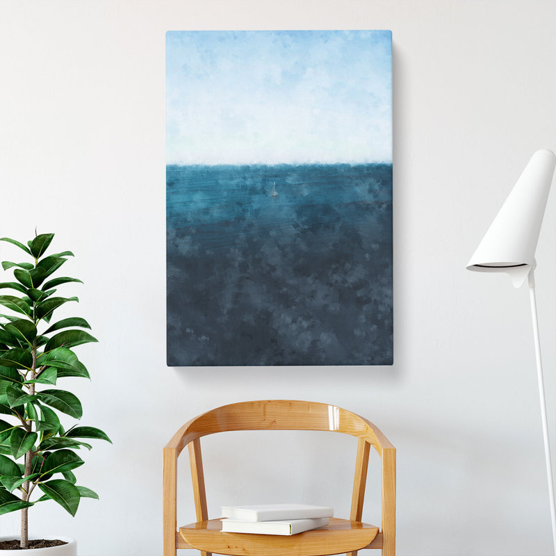 Sailing Boat Alone In The Ocean - Wrapped Canvas, 60cm H x 40cm W x 3cm D