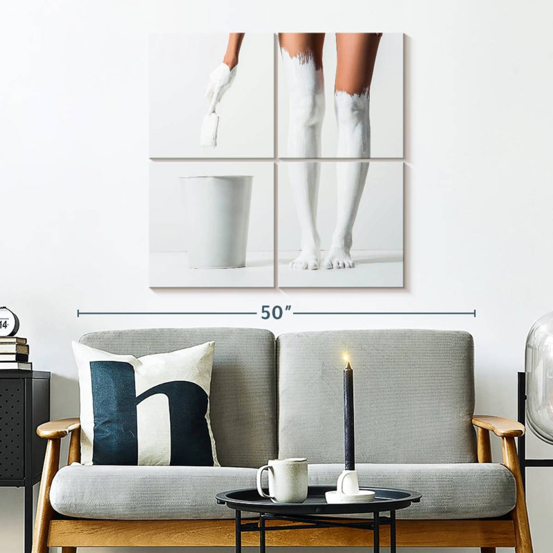 Pieds de Senne peints en blanc, H 32 po x l 32 po
