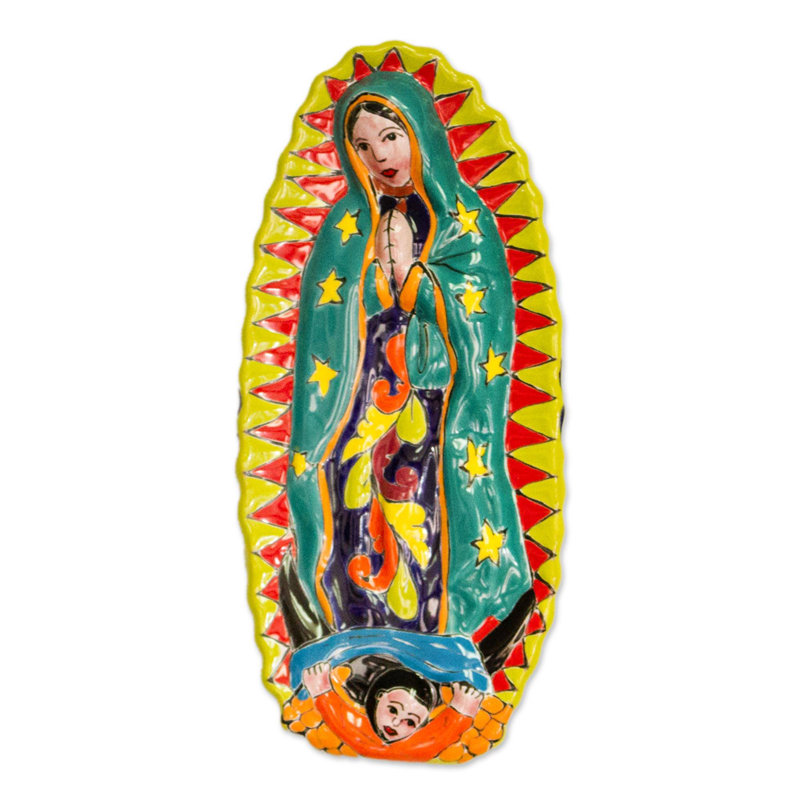 Décoration murale en céramique sculpture talavera guadalupe
