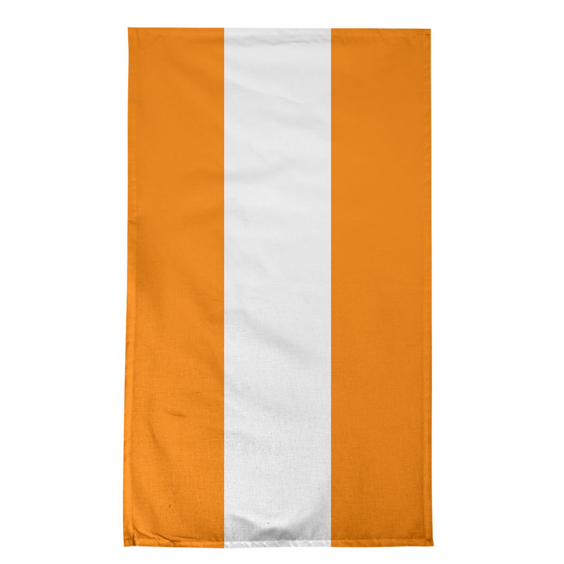 Stripe Tea Towel Kitchen Towel, Poly Twill, Orange Football