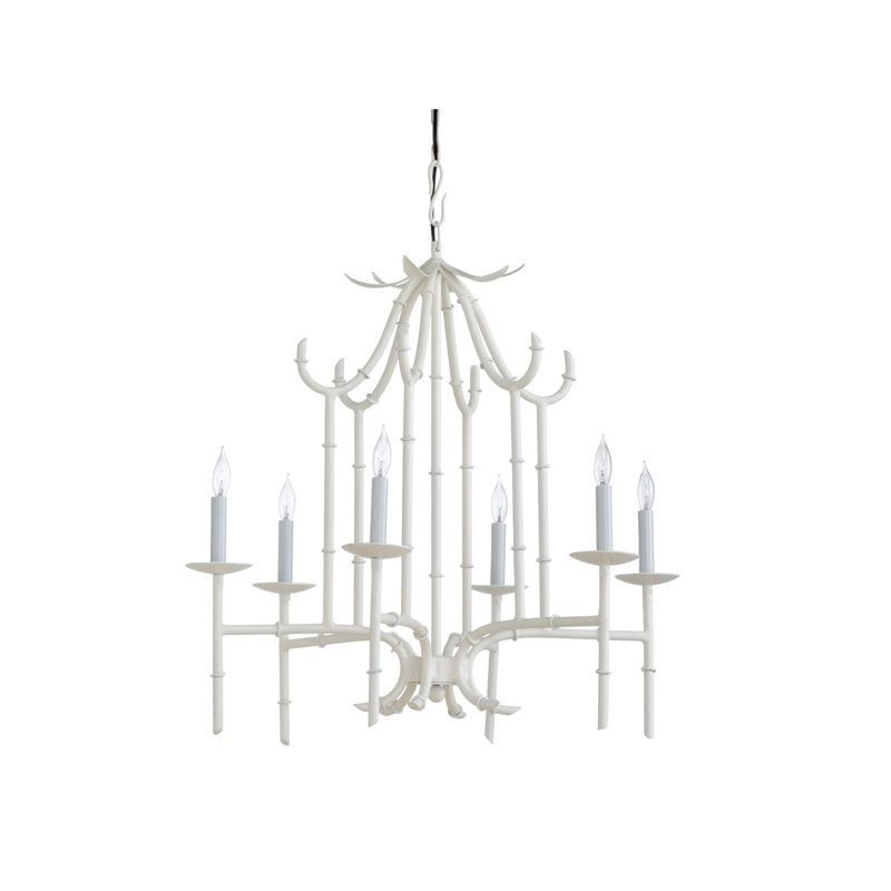 Heritage 6 - Light Chandelier, White Diamond