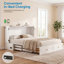 Lit escamotable Queen en bois massif avec station de chargement USB et tiroir de confidentialité pour chambre d'amis-1791266412