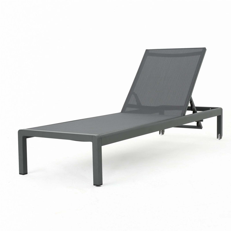 Chaise longue, Argent, Gris