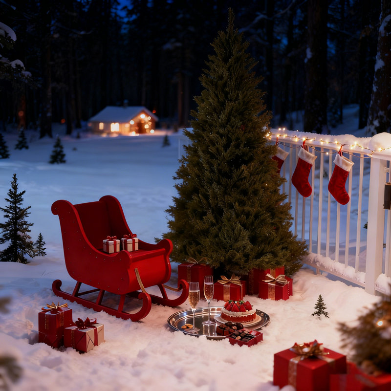 Arbre de Noël incurvé 6 pi vert PE, H 6 pi