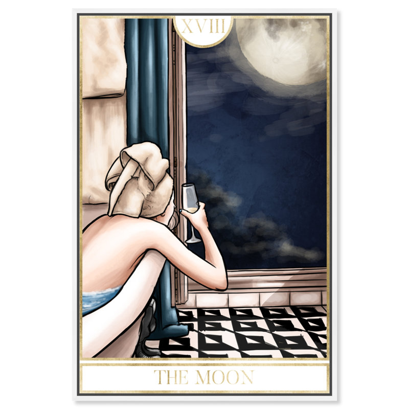 Babin Bath and Laundry The Moon Shower - impression sur toile, H 36 po x l 24 po x P 1,5 po, Cadre blanc