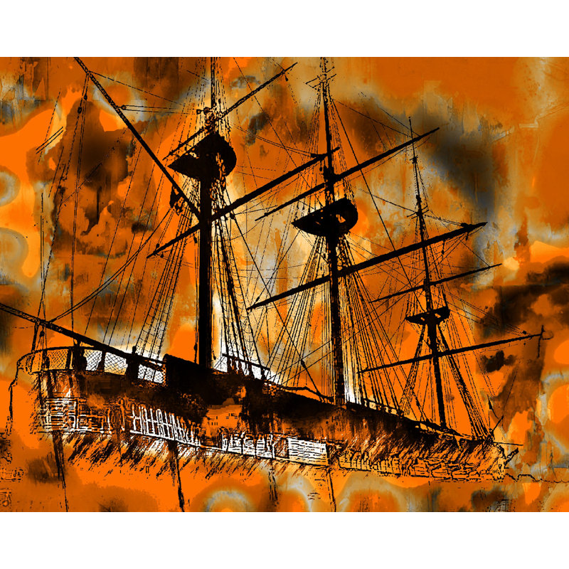Pirate Ship Print by Leonard Askowitz