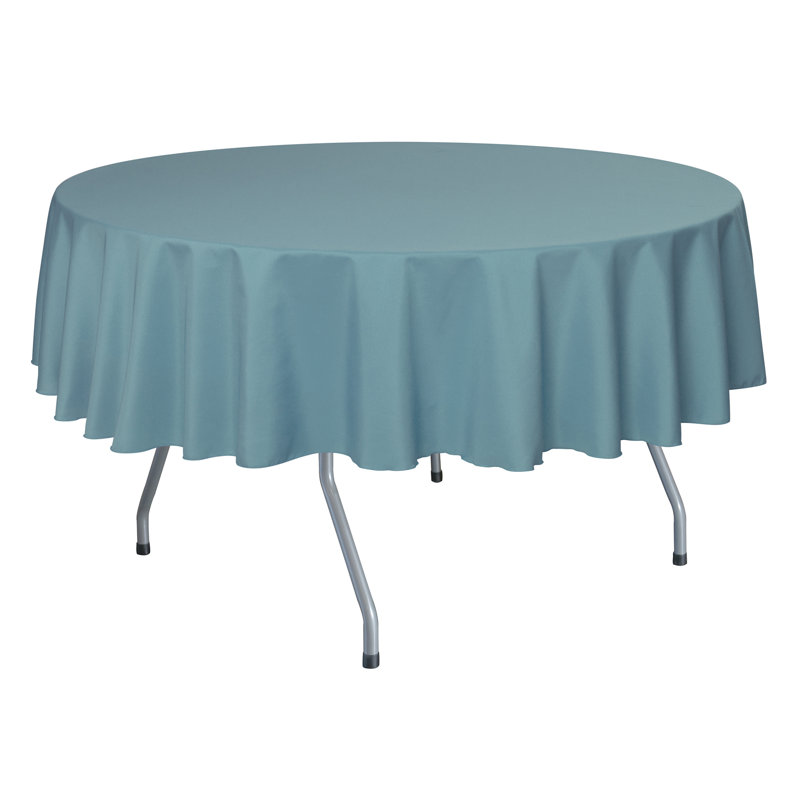 Ultimate Textile - Round Polyester Linen Tablecloth, 84" x 84", 10, Slate