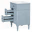 Meuble-lavabo autoportant élégant gris-bleu avec lavabo, tiroir rabattable, tablette réglable et structure en bois d'hévéa durable pour les salles de bain modernes-718405381-718405385