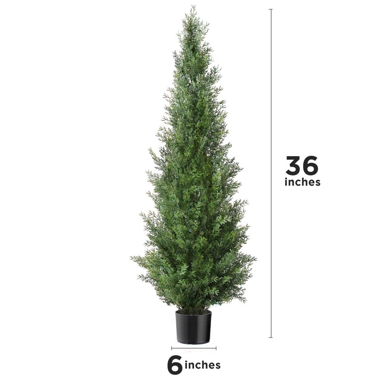 Faux Cedar Tree in Pot, 2, 36" H x 5.9" W x 5.9" D