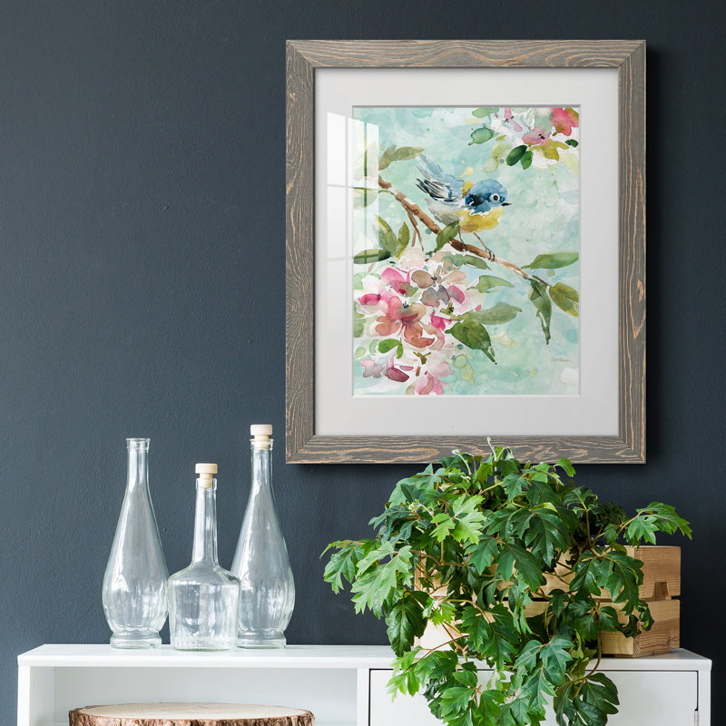 Asbury Garden Song I - peinture encadrée, H 24 po x l 18 po x P 1,5 po, Toile avec cadre gris