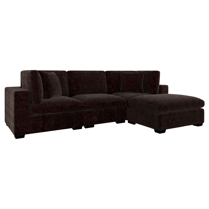Trayce 5-piece Upholstered Modular Sectional Chocolate, Dark Chocolate Fabric