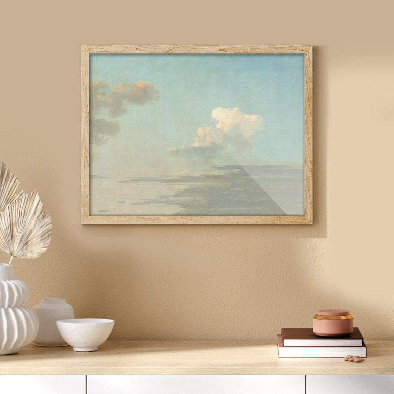 «Pastel Cloud Sky Wall Art Floral Botanical Prints Natural Landscape For Living Room Bed», impression sur papier, Naturel