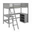 Lit mezzanine simple avec tablettes et bureau