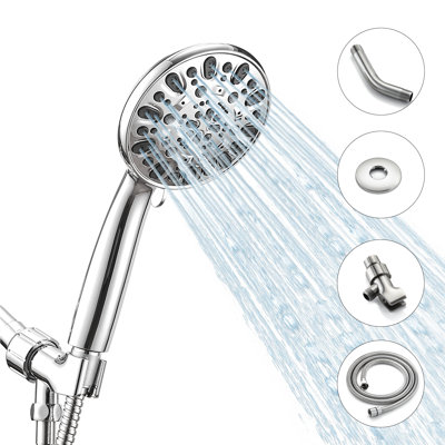 High Pressure Handheld Shower Head With 7-Spray Setting Showerhead Ki