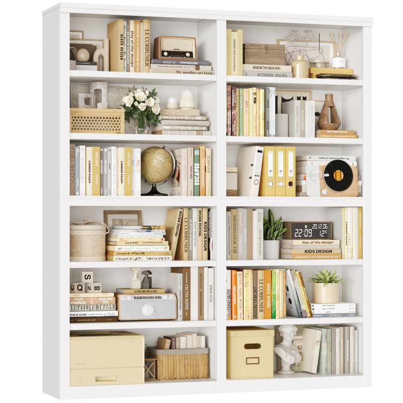 Modern 72.8"H Freestanding 6-Tier Bookcase, 62.9"W 12 Open Compartments Bookshelves  For Your Home Office, Library, Living Room
