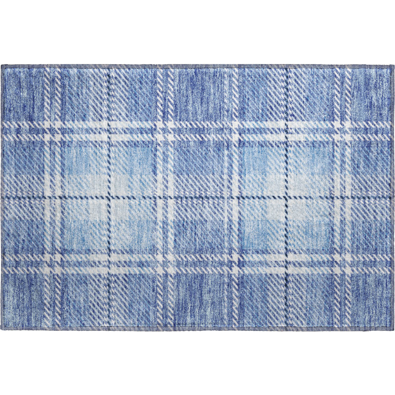 Tapis en denim de qualité supérieure lavable à la machine Prisco, Rectangle 1 pi 8 po x 2 pi 6 po