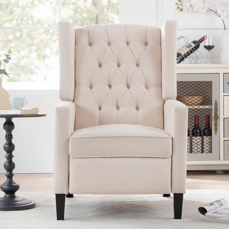 Fauteuil inclinable manuel de 27,16 po de large, Beige