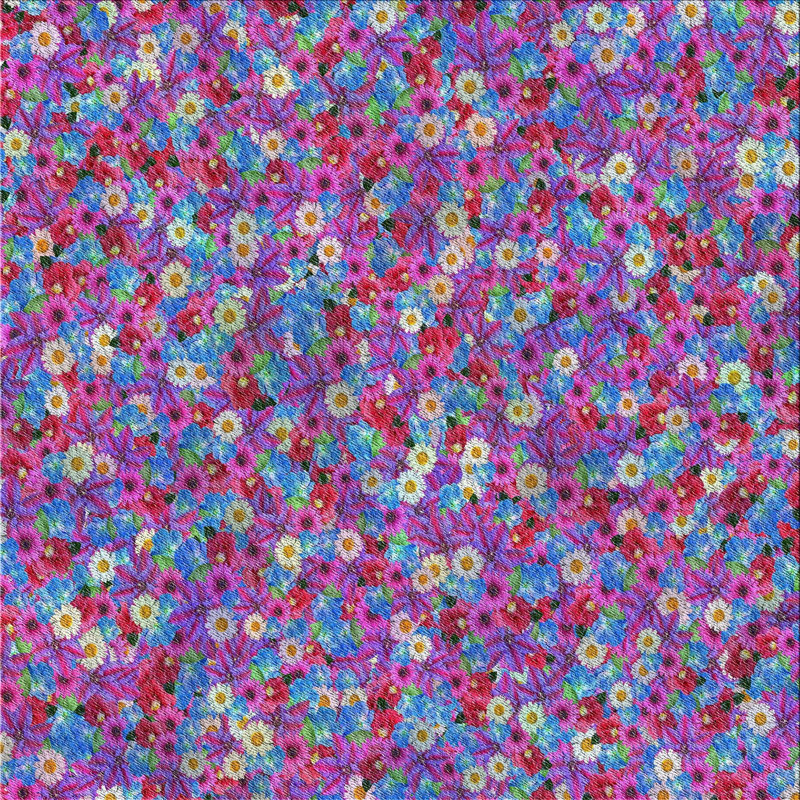 Tapis mauve à motif floral Sumaya, Carré 6 pi