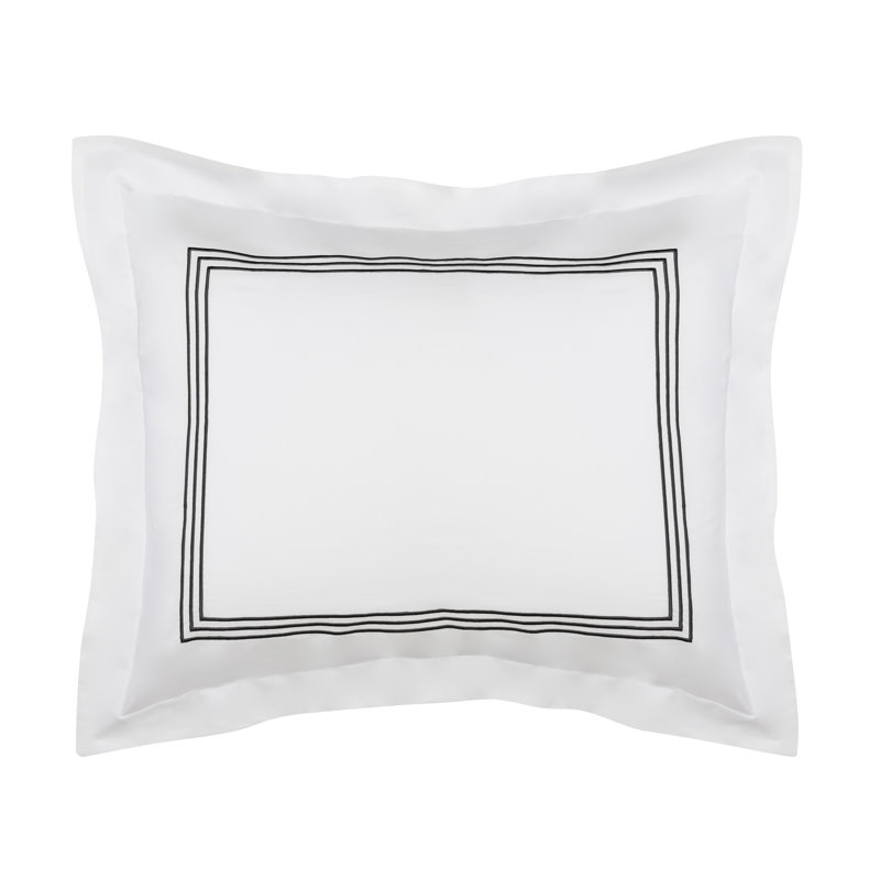 Norma Cotton Blend Pillow Sham, Black, King