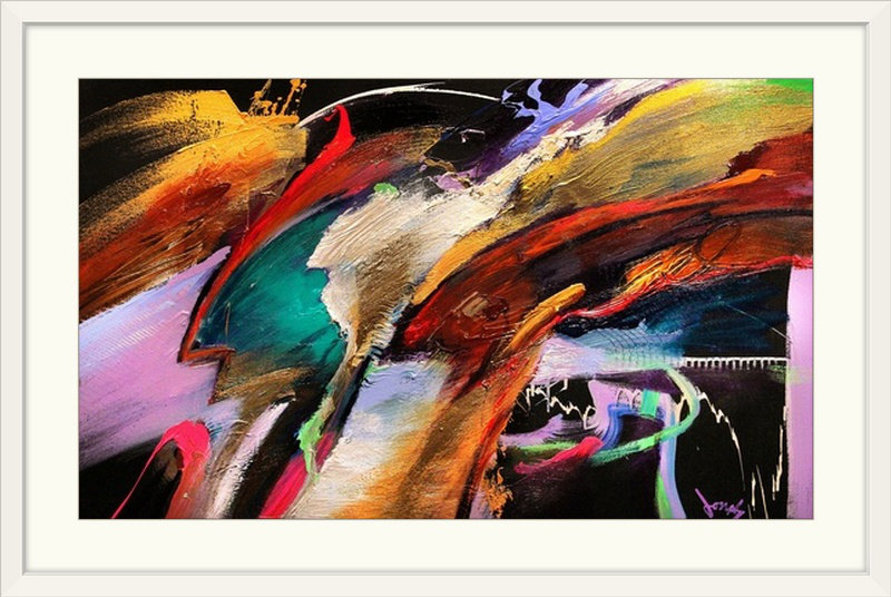 Frioucheburg fluide vitesse - impression d'art graphique, H 24 po x l 32 po x P 1 po, Cadre blanc