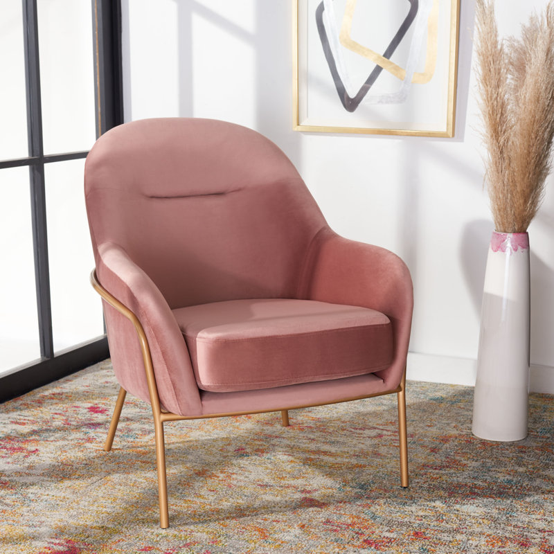 Fauteuil en velours de 26,25 po Margo, Dusty Rose Velvet