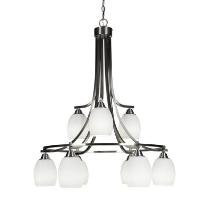 Lustre 9 lumières avec verre de 5 po Michell Paramount