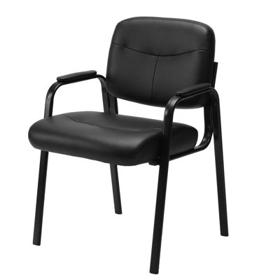 Chaise de salle d'attente empilable en cuir 22,24 po avec structure en métal