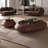 47.24" Artificial Walnut Veneer Coffee Table Set