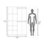 Garde-robe H 72,4 po, 2 portes, 6 pieds, 5 tablettes, garde-robe en noyer gris