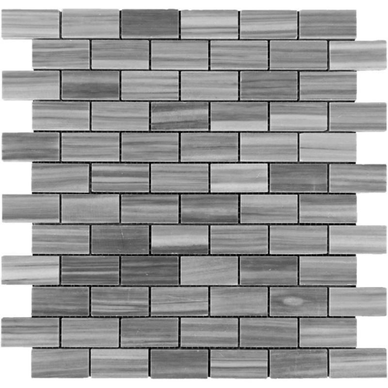 Carreau de mosaïque en marbre avec joint de brique 1 po x 2 po