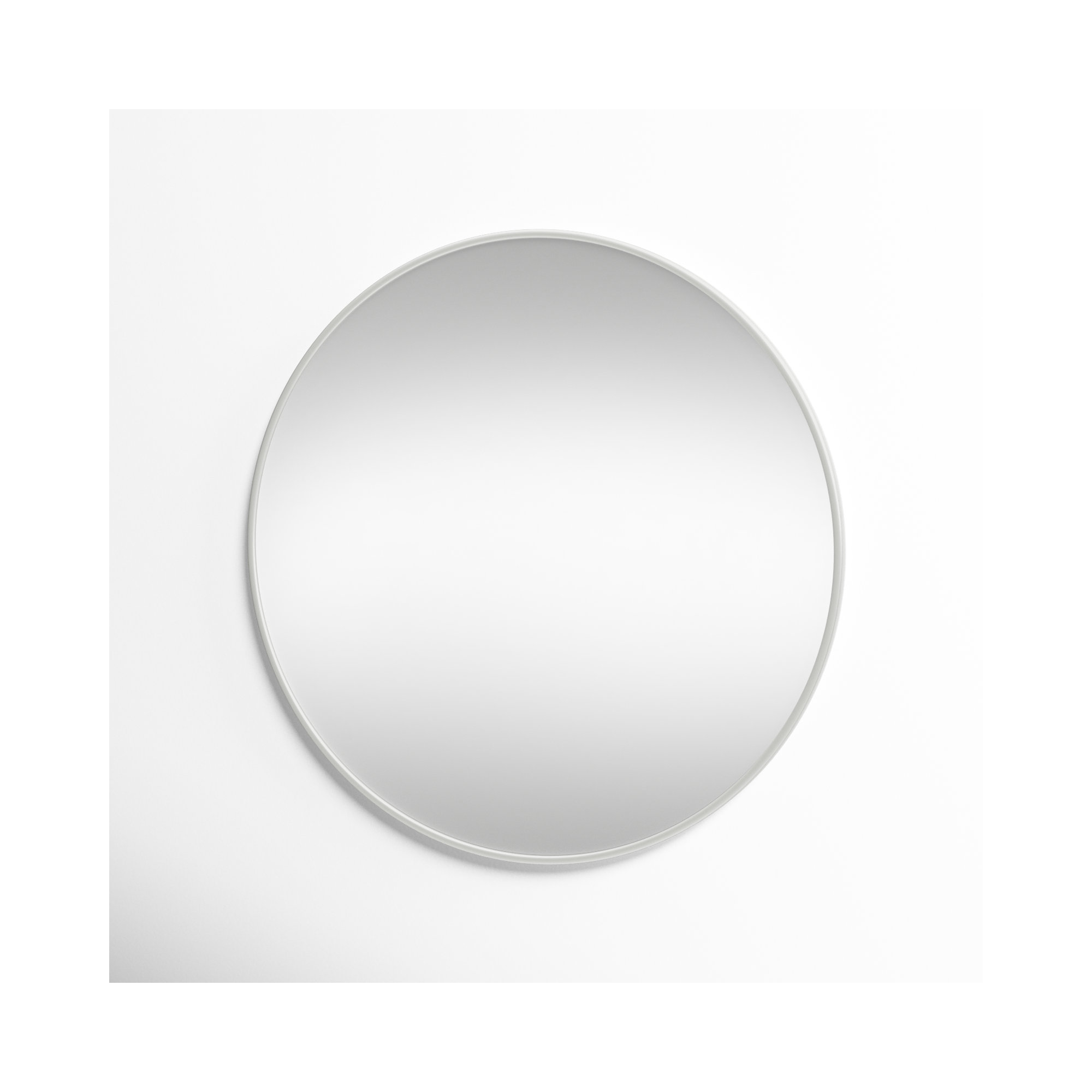 Sabine Metal Round Wall Mirror, White, 39" x 39"