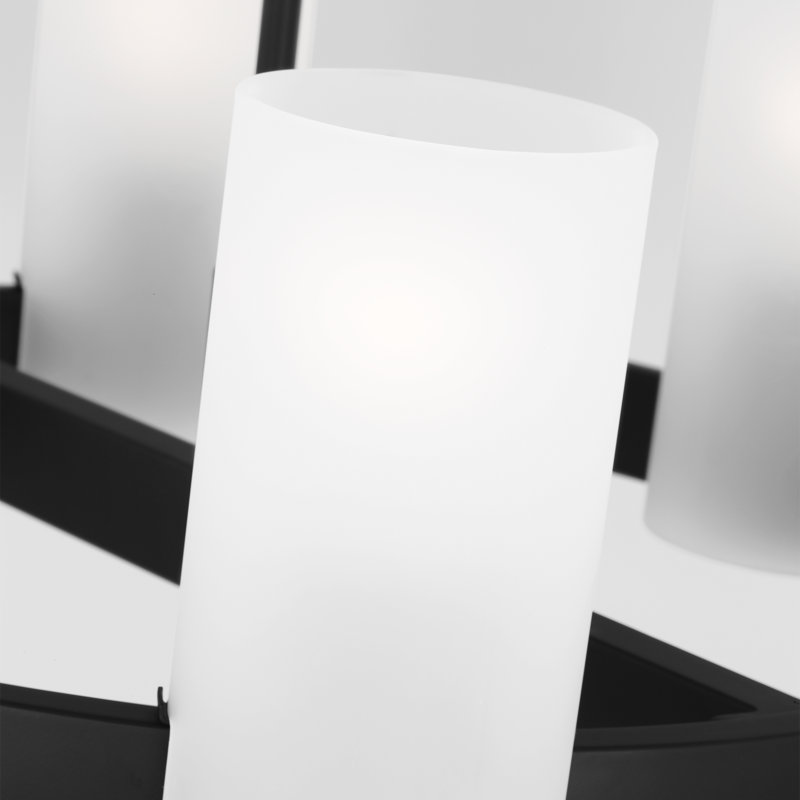 Grand lustre Rhode, H 8,5 po x l 23,5 po x P 23,5 po, Nuit noire