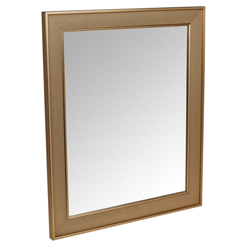 Hollins Solid Wood Rectangle Mirror, Gold