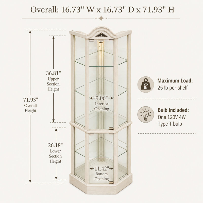 Armoire de coin Elegant, Blanc