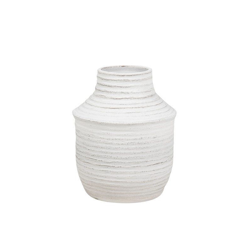 WHITE CERAMIC VASE, 40cm