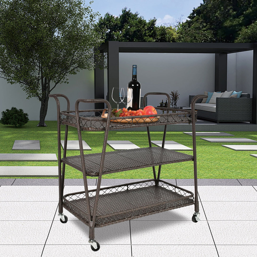 Golden Metal Bar Cart Bay Isle Home™