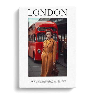 XMKTMKT-208 Fashion Icons Woman Colour London England - Wrapped Canvas