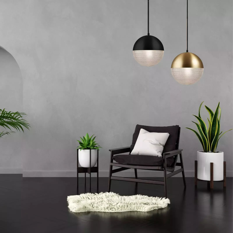 1 - Light Matte Black Sphere Pendant
