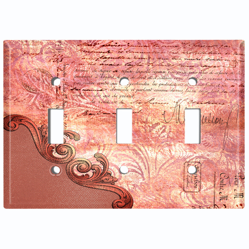 Patterned 3 - Gang Toggle Light Switch Standard Wall Plate