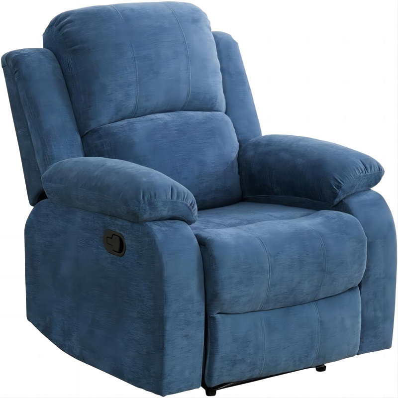 Jalus Recliner, Blue Cotton Blend