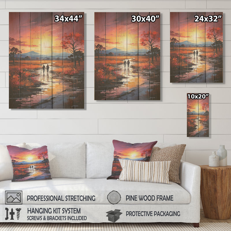 Paysage abstrait jaune avec espace chromatique IV - paysage abstrait sur bois, H 20 po x l 10 po